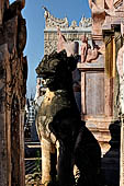 Elaborate figures carved in stucco decorate the ancient stupas, Kakku Buddhist Ruins. Shan State in Myanmar (Burma). 